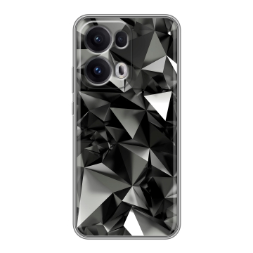 Силиконовый чехол на OPPO Reno13 Pro с принтом Черные кристаллы Силиконовый чехол на OPPO Reno13 Pro с принтом Черные кристаллы