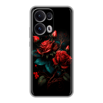 Силиконовый чехол на OPPO Reno13 Pro с принтом Розы красные Силиконовый чехол на OPPO Reno13 Pro с принтом Розы красные