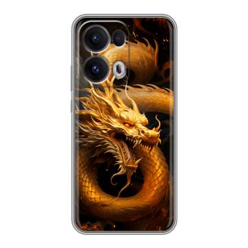Силиконовый чехол на OPPO Reno13 Pro с принтом Золотой дракон