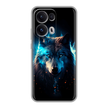 Силиконовый чехол на OPPO Reno13 Pro с принтом Волк ночной Силиконовый чехол на OPPO Reno13 Pro с принтом Волк ночной