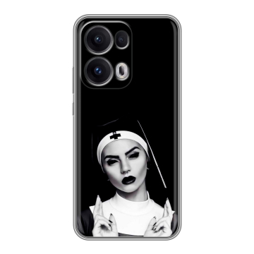 Силиконовый чехол на OPPO Reno13 Pro с принтом монашка