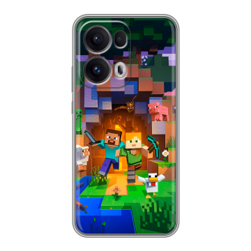 Силиконовый чехол на OPPO Reno13 Pro с принтом Майнкрафт Minecraft