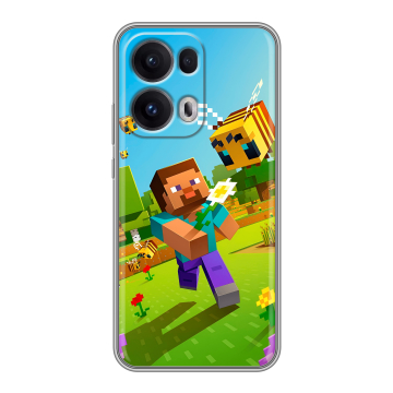Силиконовый чехол на OPPO Reno13 Pro с принтом Майнкрафт Minecraft Силиконовый чехол на OPPO Reno13 Pro с принтом Майнкрафт Minecraft