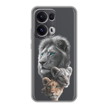 Силиконовый чехол на OPPO Reno13 Pro с принтом Львы