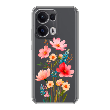 Силиконовый чехол на OPPO Reno13 Pro с принтом Цветы
