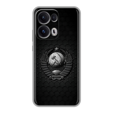 Силиконовый чехол на OPPO Reno13 Pro с принтом Герб Флаг СССР Силиконовый чехол на OPPO Reno13 Pro с принтом Герб Флаг СССР