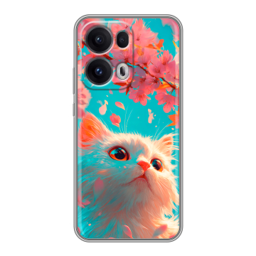Силиконовый чехол на OPPO Reno13 Pro с принтом Красивый кот
