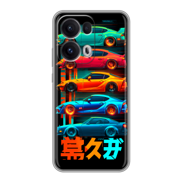 Силиконовый чехол на OPPO Reno13 Pro с принтом машины тачки