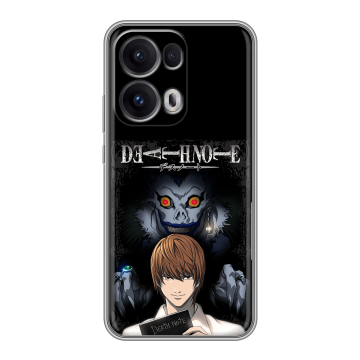 Силиконовый чехол на OPPO Reno13 Pro с принтом Death note Тетрадь смерти
