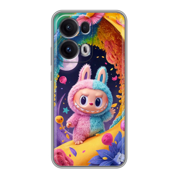 Силиконовый чехол на OPPO Reno13 Pro с принтом Labubu Лабубу