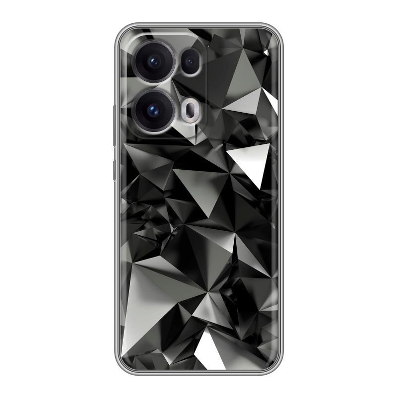 Силиконовый чехол на OPPO Reno13 Pro с принтом Черные кристаллы Силиконовый чехол на OPPO Reno13 Pro с принтом Черные кристаллы