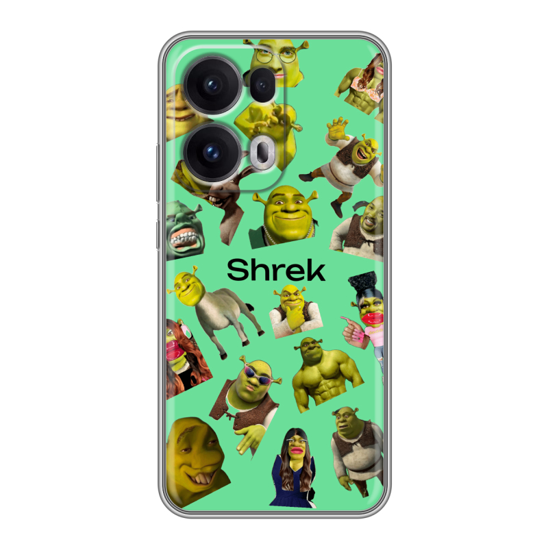 Силиконовый чехол на OPPO Reno13 Pro с принтом Шрек Shrek Силиконовый чехол на OPPO Reno13 Pro с принтом Шрек Shrek