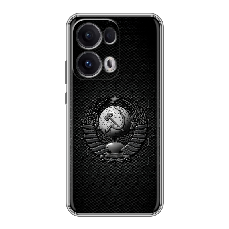 Силиконовый чехол на OPPO Reno13 Pro с принтом Герб Флаг СССР Силиконовый чехол на OPPO Reno13 Pro с принтом Герб Флаг СССР