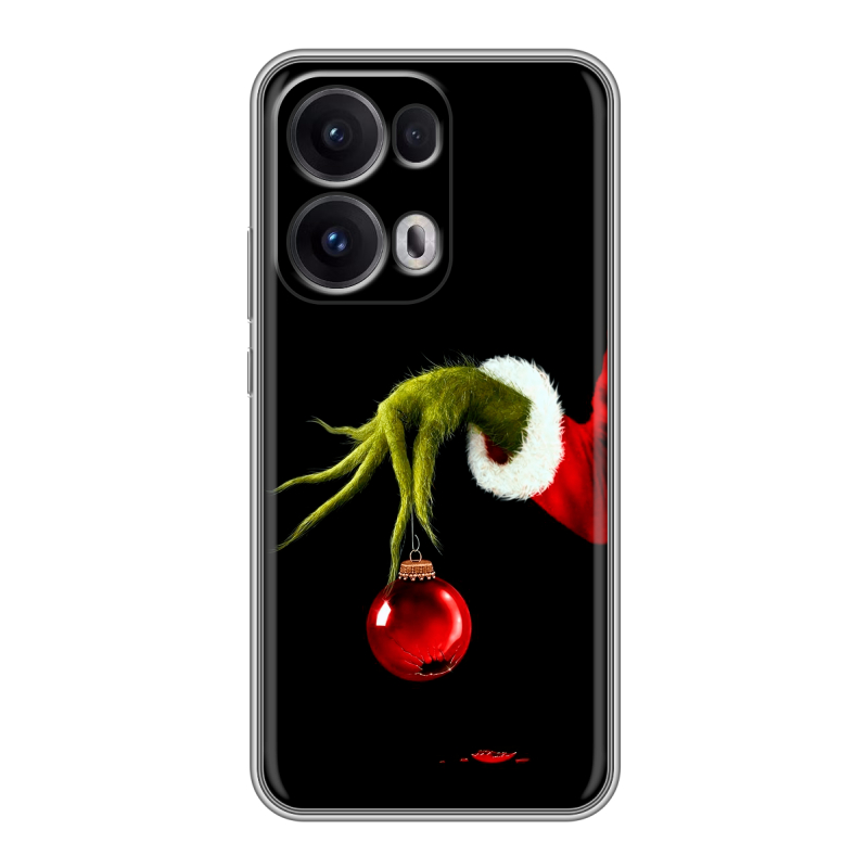 Силиконовый чехол на OPPO Reno13 Pro с принтом Новый год Гринч Силиконовый чехол на OPPO Reno13 Pro с принтом Новый год Гринч