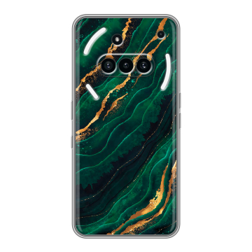 Силиконовый чехол на Nothing Phone (3a) с принтом Мрамор зеленое золото Силиконовый чехол на Nothing Phone (3a) с принтом Мрамор зеленое золото