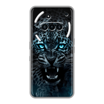 Силиконовый чехол на Nothing Phone (3a) с принтом Темный леопард Силиконовый чехол на Nothing Phone (3a) с принтом Темный леопард