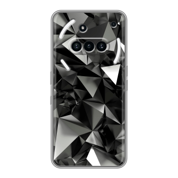 Силиконовый чехол на Nothing Phone (3a) с принтом Черные кристаллы Силиконовый чехол на Nothing Phone (3a) с принтом Черные кристаллы