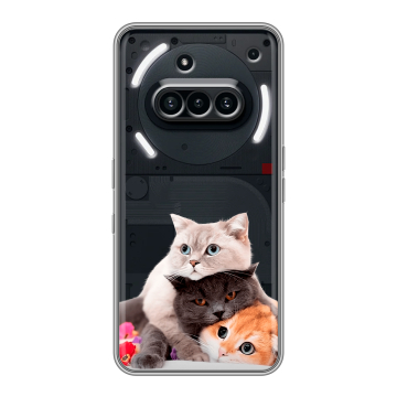 Силиконовый чехол на Nothing Phone (3a) с принтом Кошки Силиконовый чехол на Nothing Phone (3a) с принтом Кошки