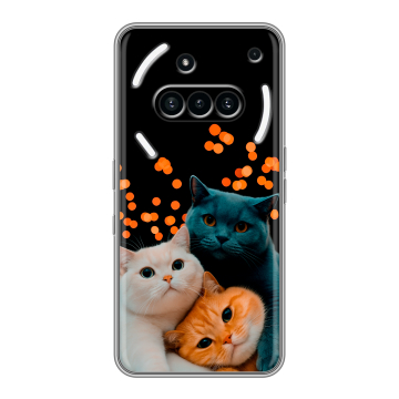 Силиконовый чехол на Nothing Phone (3a) с принтом Кошки Силиконовый чехол на Nothing Phone (3a) с принтом Кошки