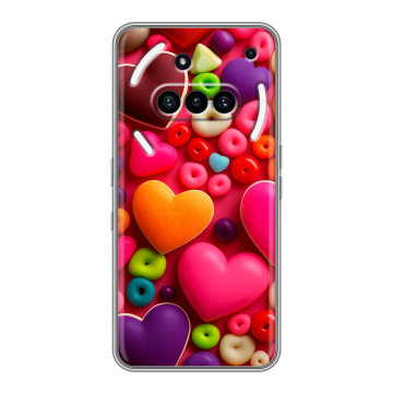 Силиконовый чехол на Nothing Phone (3a) с принтом Сердечки Силиконовый чехол на Nothing Phone (3a) с принтом Сердечки