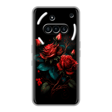 Силиконовый чехол на Nothing Phone (3a) с принтом Розы красные