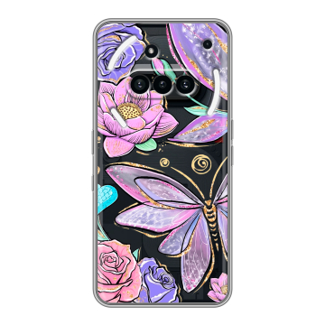 Силиконовый чехол на Nothing Phone (3a) с принтом Бабочки и цветы Силиконовый чехол на Nothing Phone (3a) с принтом Бабочки и цветы