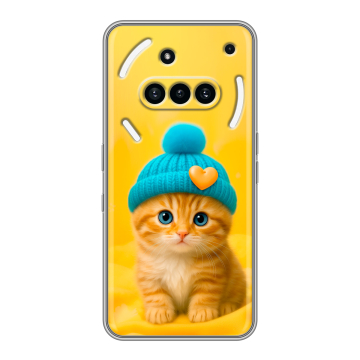 Силиконовый чехол на Nothing Phone (3a) с принтом Котенок в шапке Силиконовый чехол на Nothing Phone (3a) с принтом Котенок в шапке