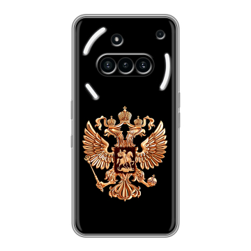 Силиконовый чехол на Nothing Phone (3a) с принтом Герб России золотой Силиконовый чехол на Nothing Phone (3a) с принтом Герб России золотой
