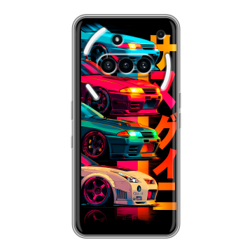 Силиконовый чехол на Nothing Phone (3a) с принтом Гоночные машины