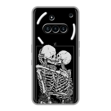 Силиконовый чехол на Nothing Phone (3a) с принтом Поцелуй скелетов Силиконовый чехол на Nothing Phone (3a) с принтом Поцелуй скелетов