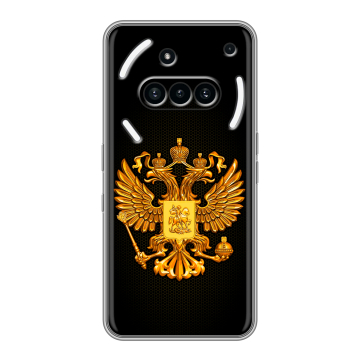 Силиконовый чехол на Nothing Phone (3a) с принтом Герб России желтый