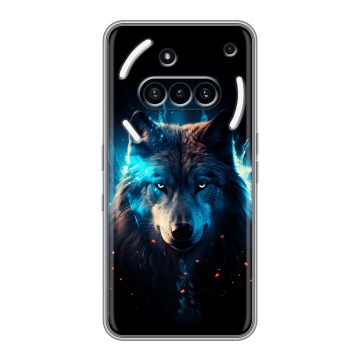 Силиконовый чехол на Nothing Phone (3a) с принтом Волк ночной