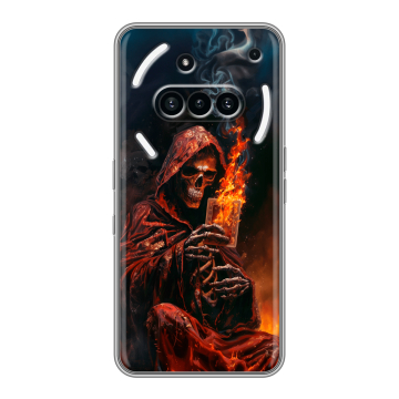 Силиконовый чехол на Nothing Phone (3a) с принтом Скелет и карты Силиконовый чехол на Nothing Phone (3a) с принтом Скелет и карты