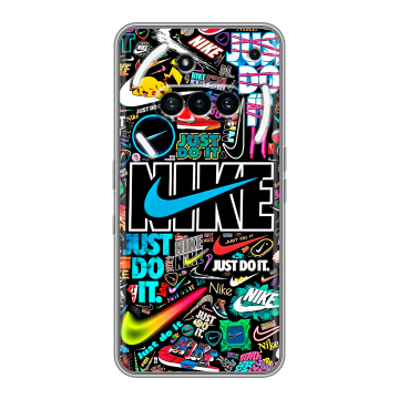 Силиконовый чехол на Nothing Phone (3a) с принтом найк nike черный Силиконовый чехол на Nothing Phone (3a) с принтом найк nike черный