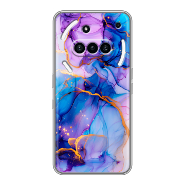 Силиконовый чехол на Nothing Phone (3a) с принтом синий мрамор