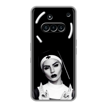 Силиконовый чехол на Nothing Phone (3a) с принтом монашка