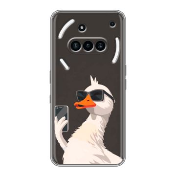 Силиконовый чехол на Nothing Phone (3a) с принтом утка в очках Силиконовый чехол на Nothing Phone (3a) с принтом утка в очках