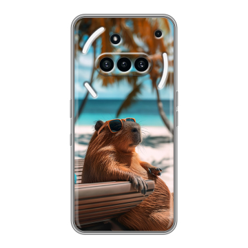 Силиконовый чехол на Nothing Phone (3a) с принтом Капибара