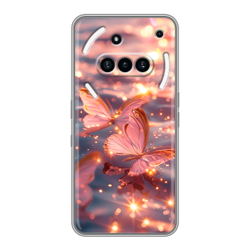 Силиконовый чехол на Nothing Phone (3a) с принтом бабочки розовые