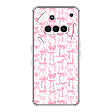 Силиконовый чехол на Nothing Phone (3a) с принтом Розовые бантики Силиконовый чехол на Nothing Phone (3a) с принтом Розовые бантики