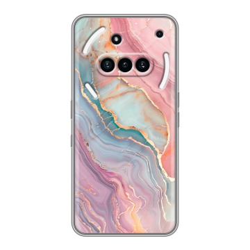 Силиконовый чехол на Nothing Phone (3a) с принтом розовый мрамор