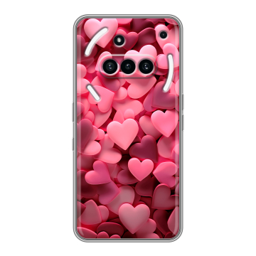 Силиконовый чехол на Nothing Phone (3a) с принтом розовые сердечки Силиконовый чехол на Nothing Phone (3a) с принтом розовые сердечки