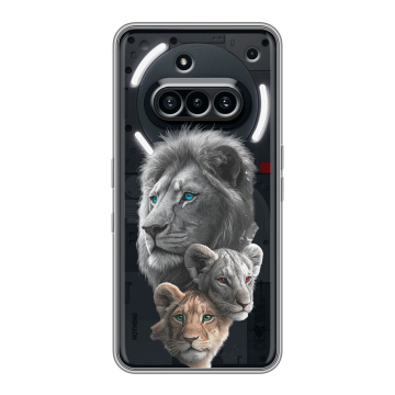 Силиконовый чехол на Nothing Phone (3a) с принтом Львы Силиконовый чехол на Nothing Phone (3a) с принтом Львы