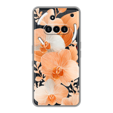 Силиконовый чехол на Nothing Phone (3a) с принтом Бежевые цветы Силиконовый чехол на Nothing Phone (3a) с принтом Бежевые цветы