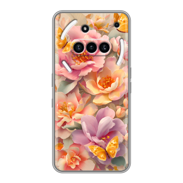 Силиконовый чехол на Nothing Phone (3a) с принтом Цветы и бабочки Силиконовый чехол на Nothing Phone (3a) с принтом Цветы и бабочки