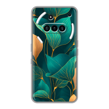 Силиконовый чехол на Nothing Phone (3a) с принтом Листья и золото Силиконовый чехол на Nothing Phone (3a) с принтом Листья и золото