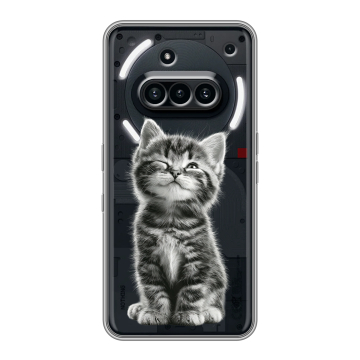 Силиконовый чехол на Nothing Phone (3a) с принтом Котенок