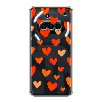 Силиконовый чехол на Nothing Phone (3a) с принтом Сердечки Силиконовый чехол на Nothing Phone (3a) с принтом Сердечки
