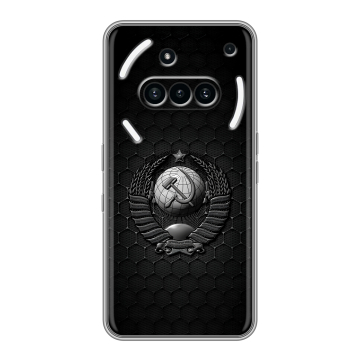 Силиконовый чехол на Nothing Phone (3a) с принтом Герб Флаг СССР