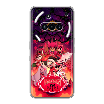 Силиконовый чехол на Nothing Phone (3a) с принтом Hazbin Hotel Отель Хазбин